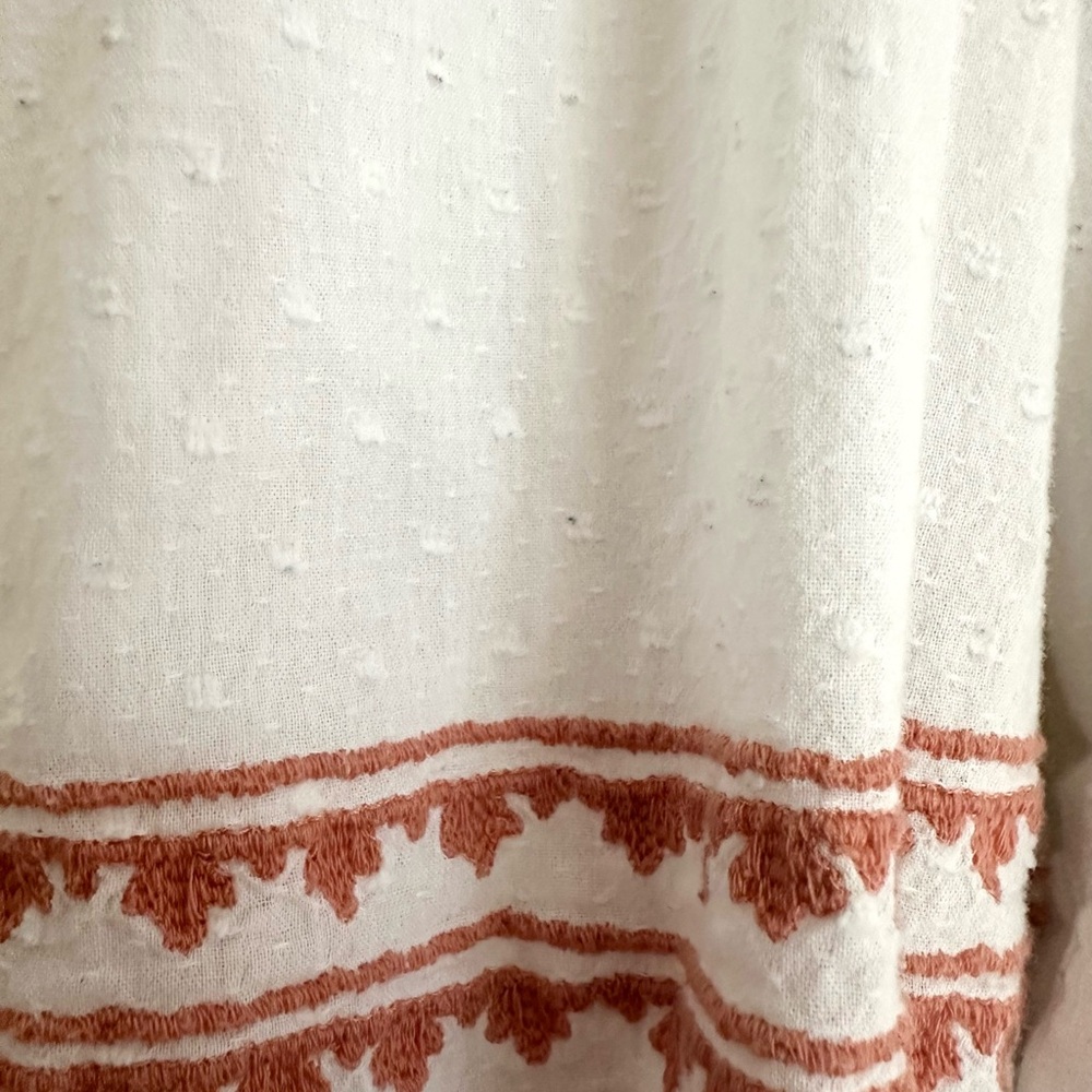 Universal Thread 100% cotton embroidered peplum top white & coral size XS - Picture 7 of 11